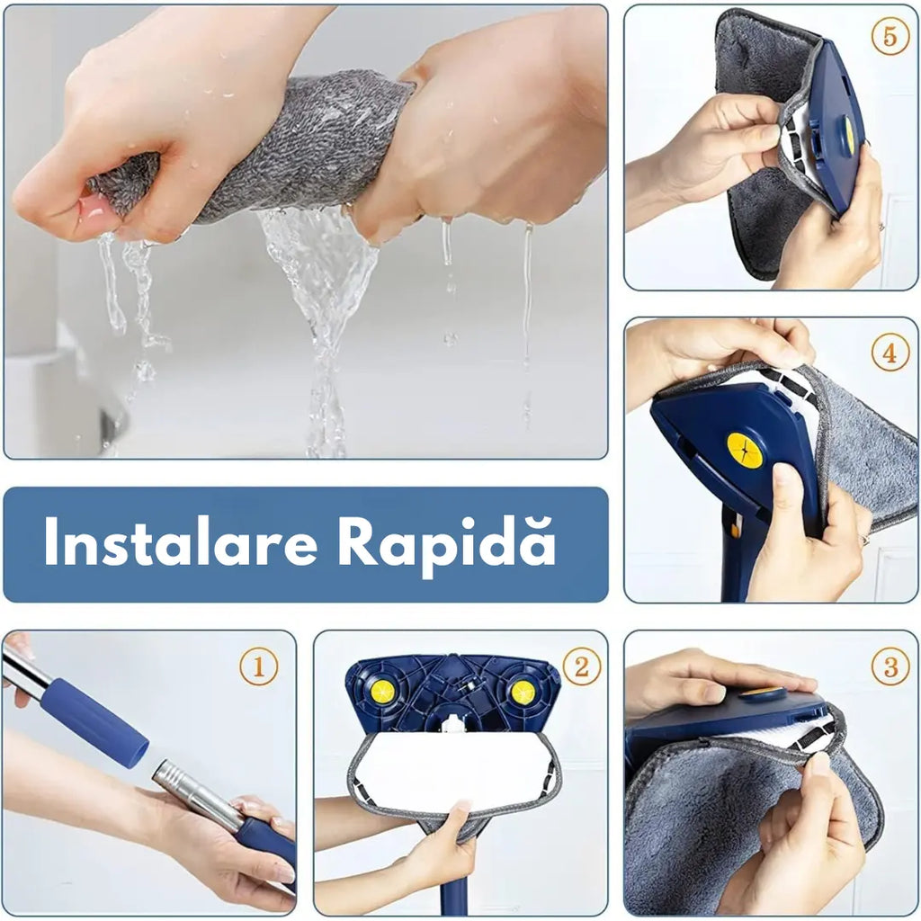 Mop Reglabil Rotativ 360° + Cadou 10 lavete abrazive🎁
