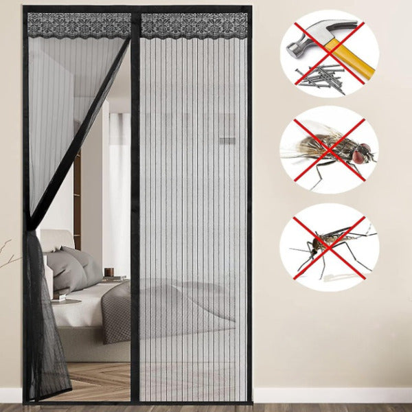 1+1 GRATIS Plasa de tantari/ muste magnetica pentru usi, 210 x 90 cm