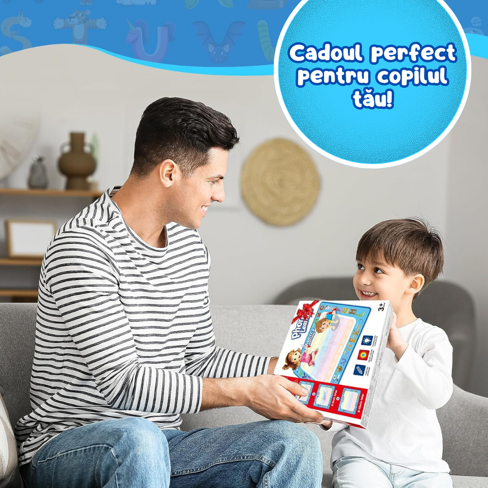 Covoraș Magic – Set pentru Desen Fără Murdărie cu Apă + 2 Markere Cadou 🎁