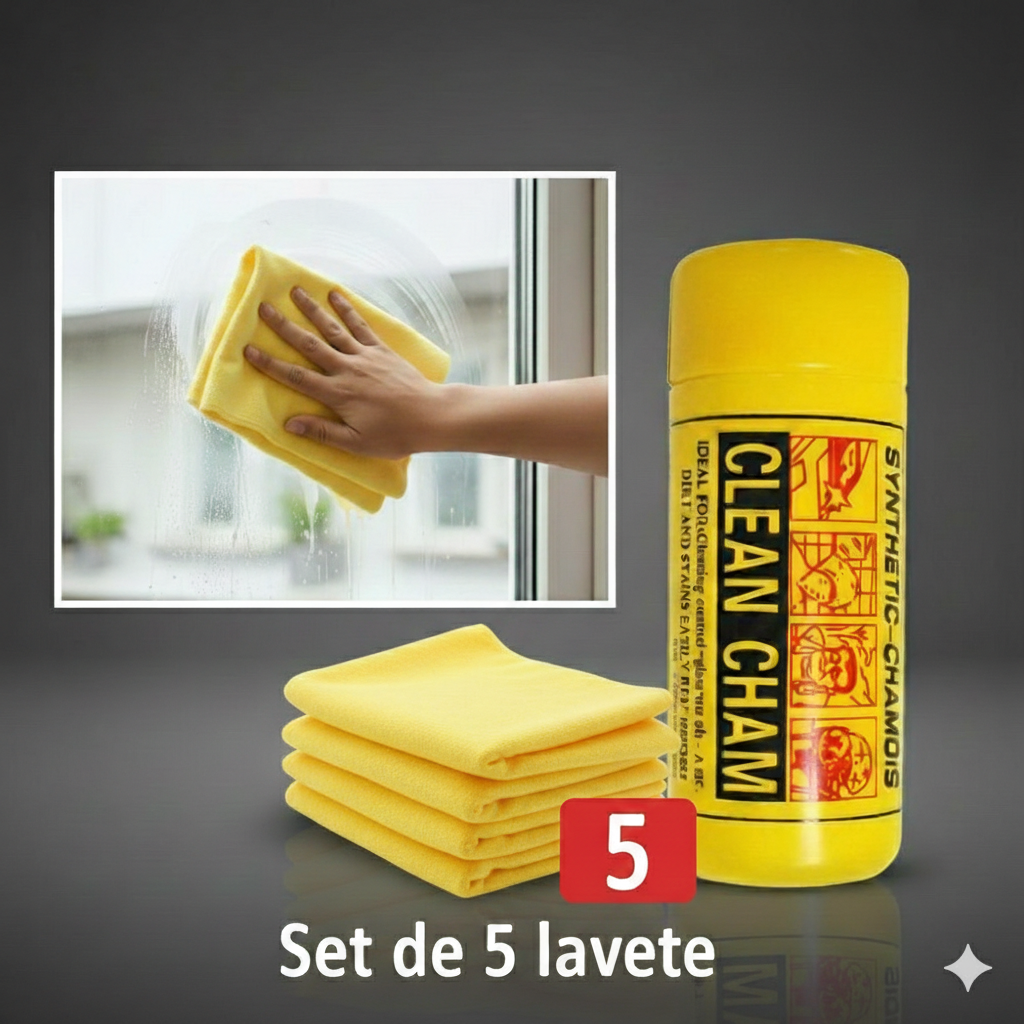 Set 5 Lavete din Piele de Caprioara, Super Absorbante