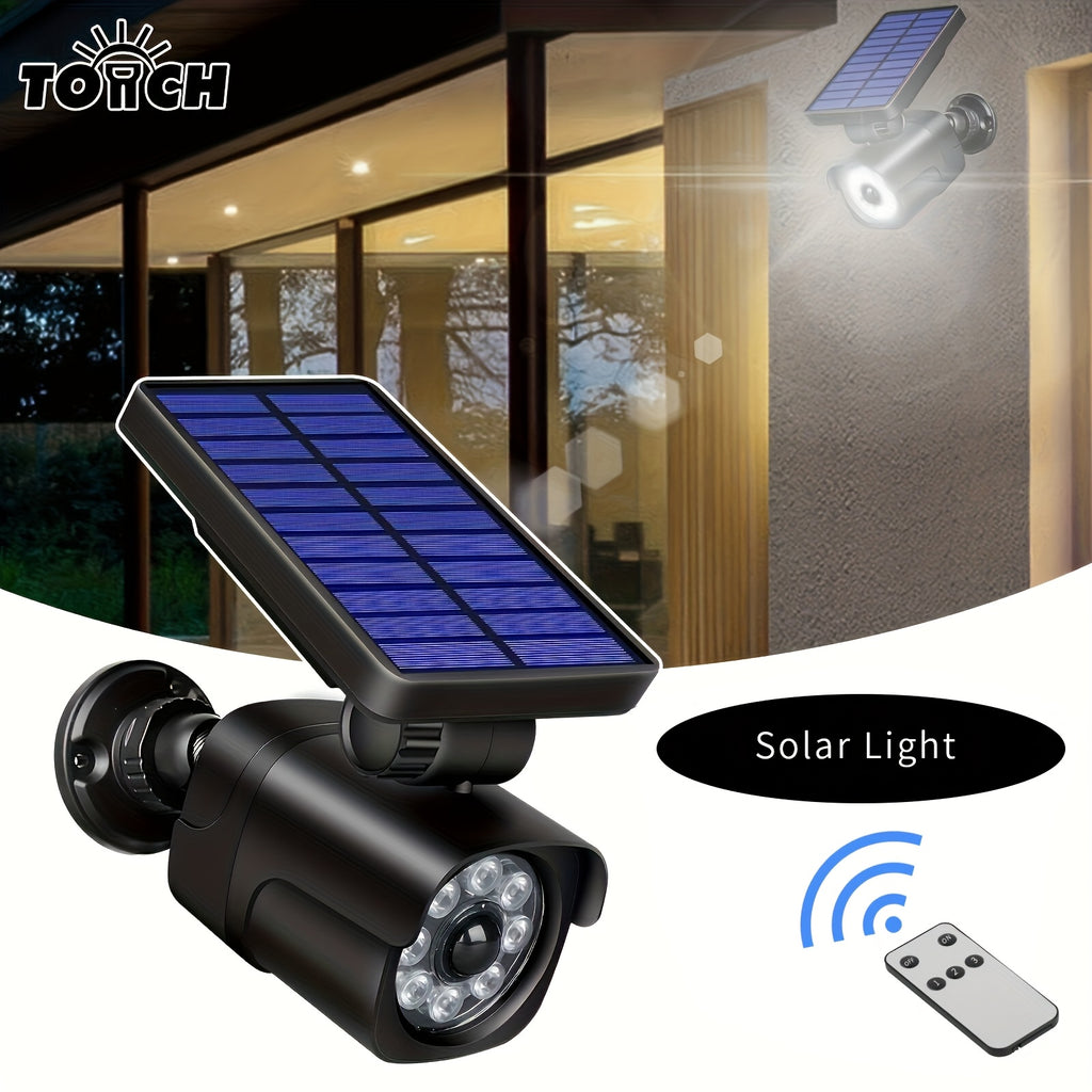 Camera/Lampa Solară Supraveghere Falsa, Realista,300lm, Senzor PIR, IP65, LED Roșu, Negru
