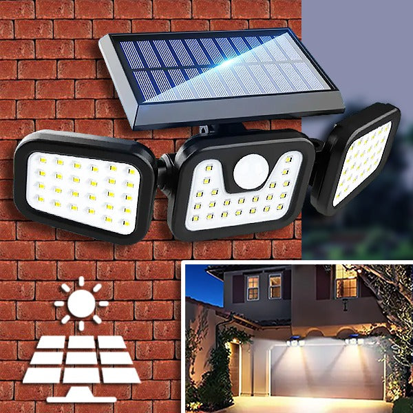 Lampă solară triplă cu senzor de mișcare