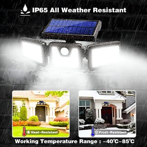Lampă solară triplă cu senzor de mișcare