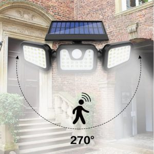 Lampă solară triplă cu senzor de mișcare