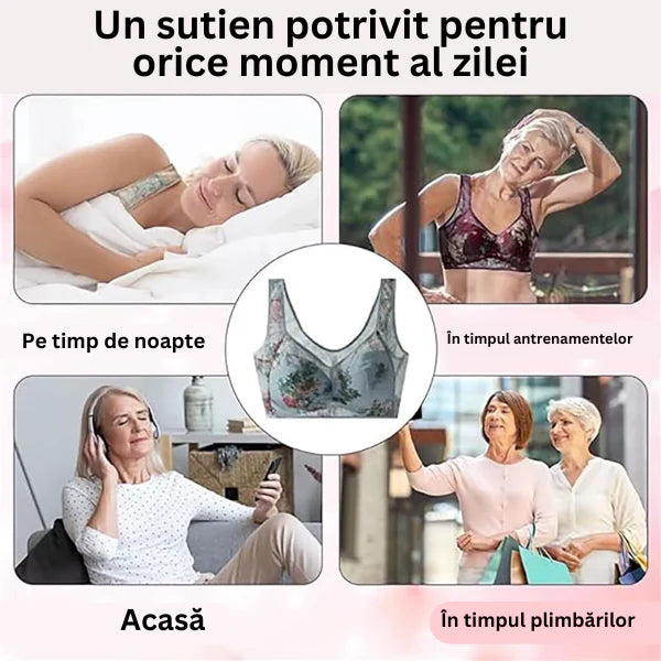 Sutien 1+1 GRATIS confortabil din dantelă cu efect răcoritor, fără cusături și fără sârmă