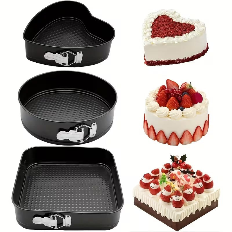 Set 3 tăvi de copt cu fund detașabil + CADOU SURPRIZA 🎁