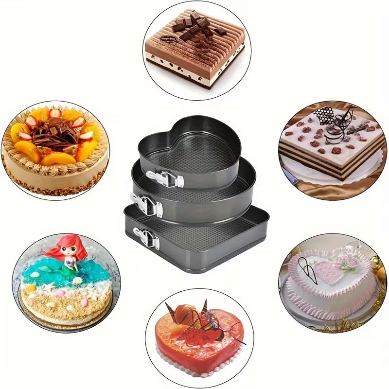 Set 3 tăvi de copt cu fund detașabil + CADOU SURPRIZA 🎁