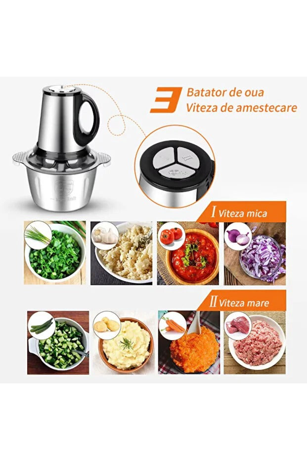 Tocător Profesional 1000 W– Bol Inox 3L + CADOU SURPRIZA 🎁