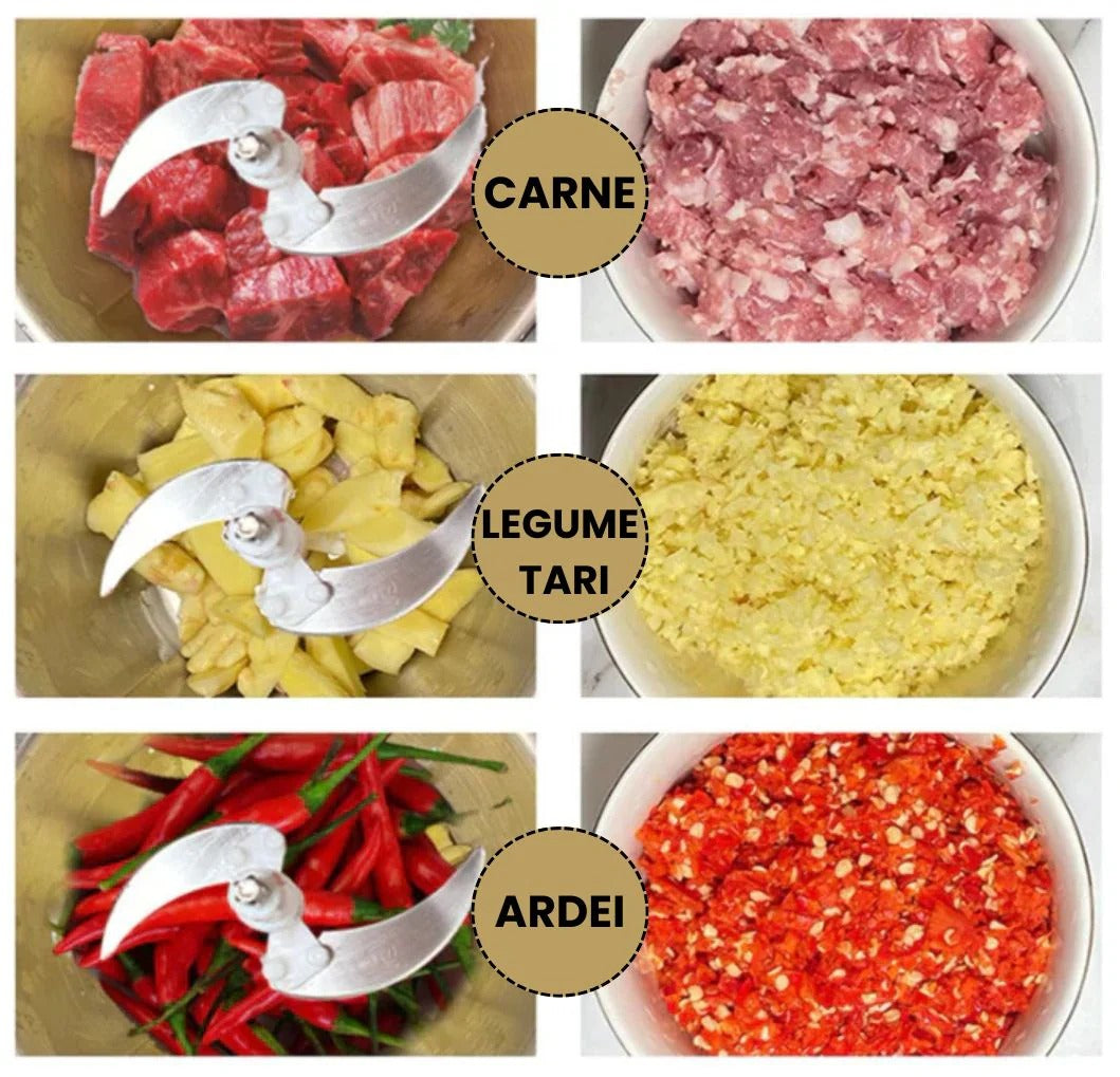 Tocător Profesional 1000 W– Bol Inox 3L + CADOU SURPRIZA 🎁