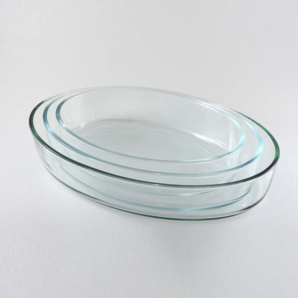 Set 3 Tăvi Yena  din Sticlă Termorezistentă + Mănușă Cuptor CADOU