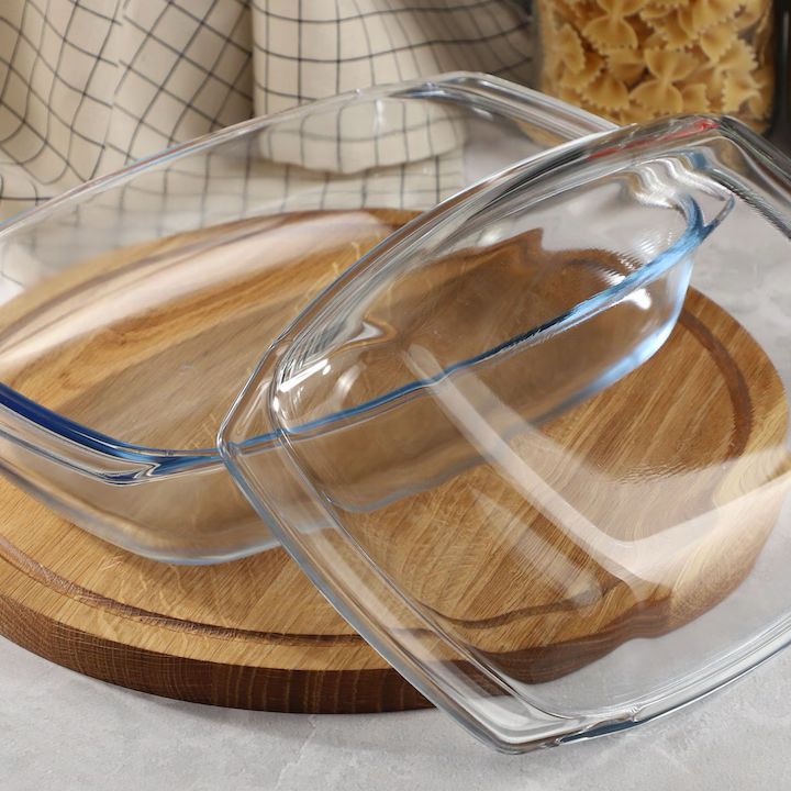 Set 2 Tavi Yena 2 in 1 din Sticlă Termorezistentă (CU CAPAC) + Mănușă Cuptor CADOU