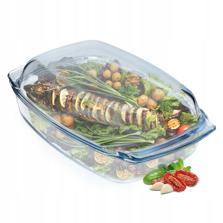 Set 2 Tavi Yena 2 in 1 din Sticlă Termorezistentă (CU CAPAC) + Mănușă Cuptor CADOU