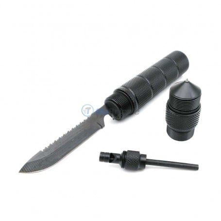 Topor Multifuncțional X-Survivor 7 – Kit Tactic 7-în-1 pentru Camping și Supraviețuire
