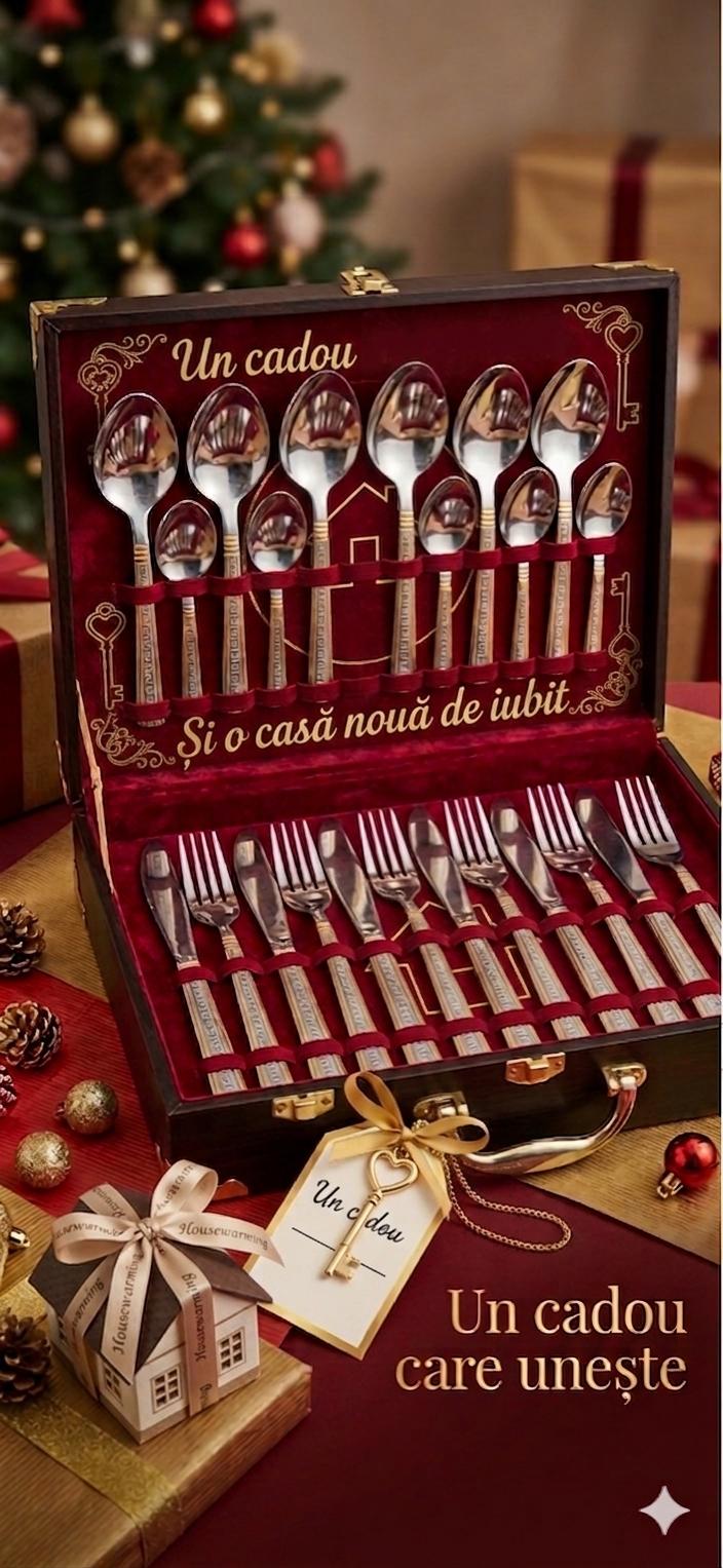 Set elegant 24 tacamuri, Inox PREMIUM
