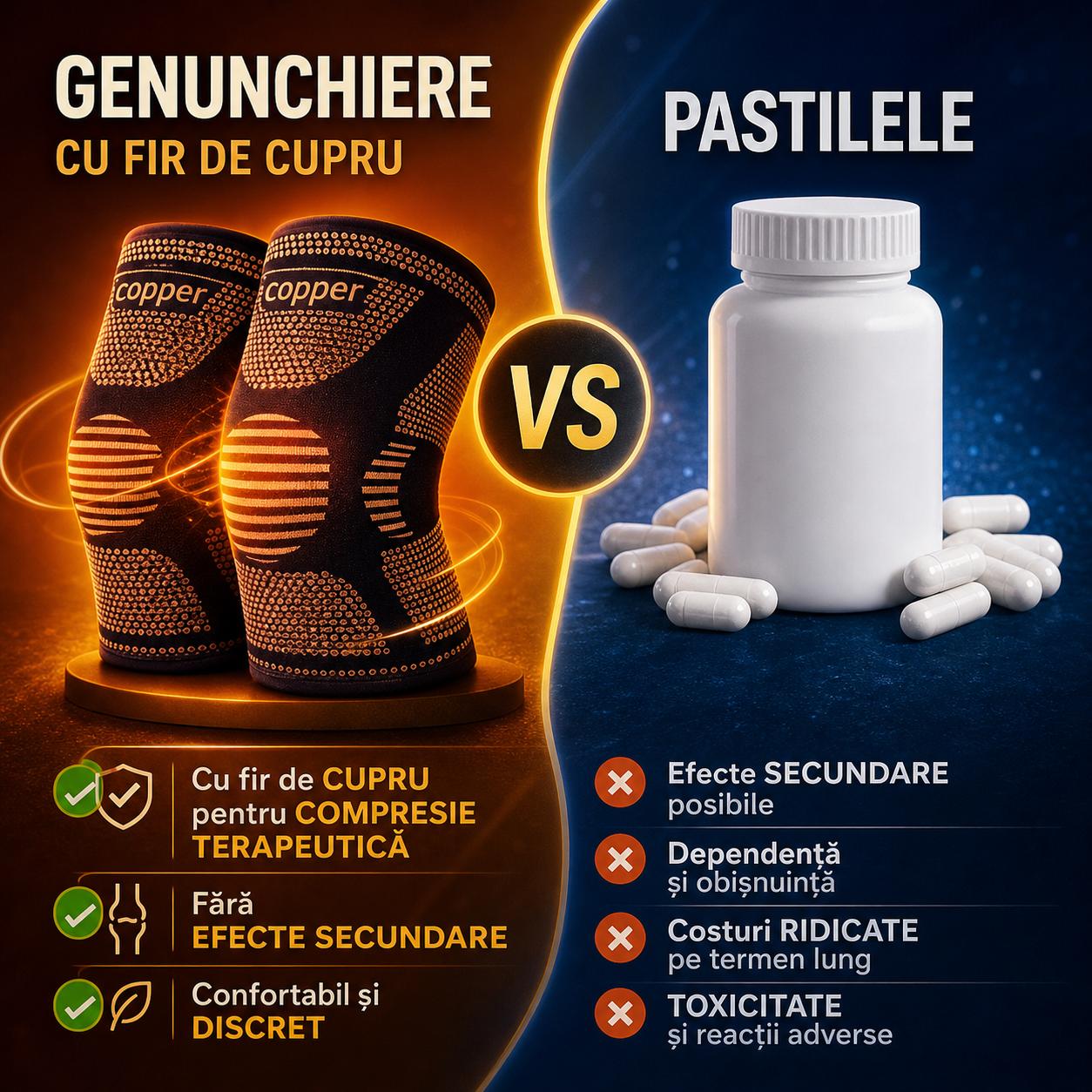 1+1 GRATIS, Genunchiere cu fir de cupru