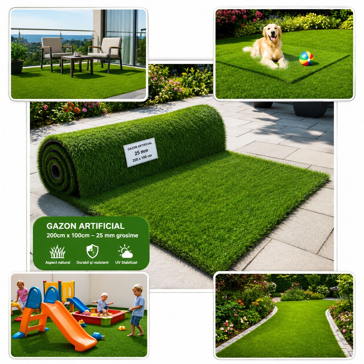 Gazon artificial 2m X 1m -25 mm