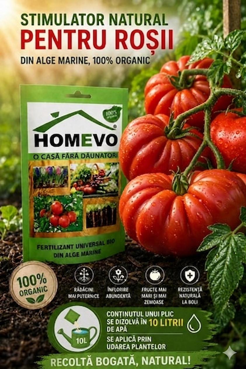 1+1 CADOU, FERTILIZATOR NATURAL PENTRU ROSII - HOMEVO   BIO DIN ALGE MARINE