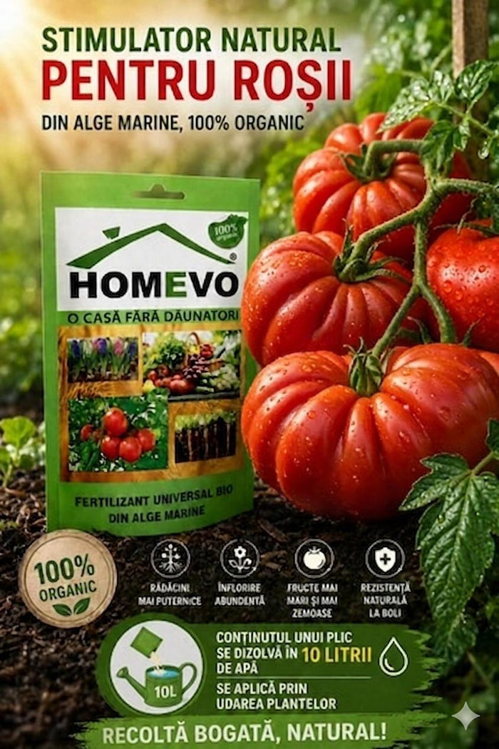 1+1 CADOU, FERTILIZATOR NATURAL PENTRU ROSII - HOMEVO   BIO DIN ALGE MARINE