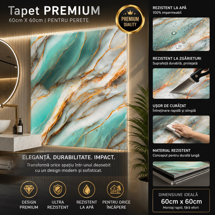 5+5 GRATIS, Tapet PVC PREMIUM ,rezistent la apa, 60cmX60CM