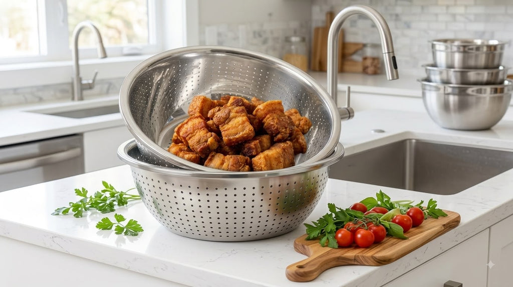 Sită / Strecurătoare Inox Premium 32 cm, + BOL MARE INOX PREMIUM GRATIS