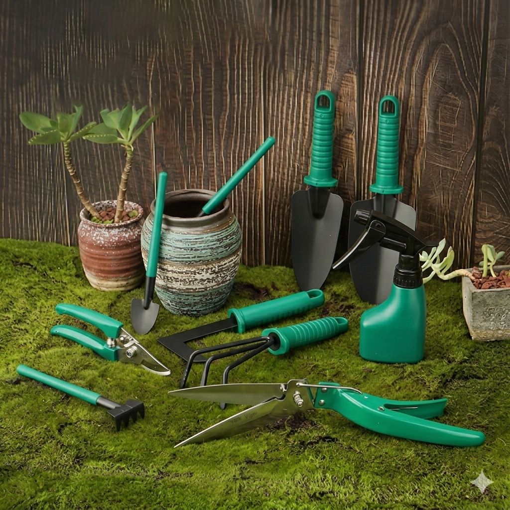 Set de scule de grădină, 10 accesorii pentru grădinărit, tăierea crengilor sau îngrijirea plantelor
