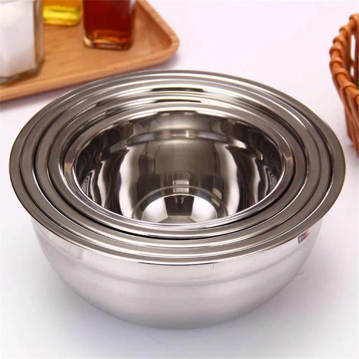Set 5 boluri de amestecare din Oțel inoxidabil PREMIUM, argintiu, 6L-5L-4L-3L-2.5L