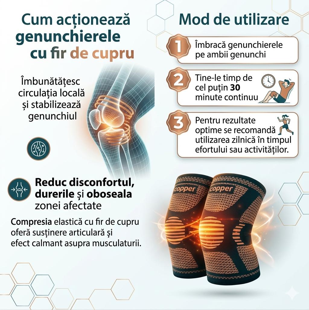 1+1 GRATIS, Genunchiere cu fir de cupru