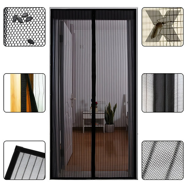 1+1 GRATIS Plasa de tantari/ muste magnetica pentru usi, 210 x 90 cm