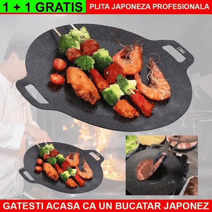 Ofertă 1+1 Gratuit – Plită Japoneză Antiaderentă, Durabilă și Ușor de Curățat