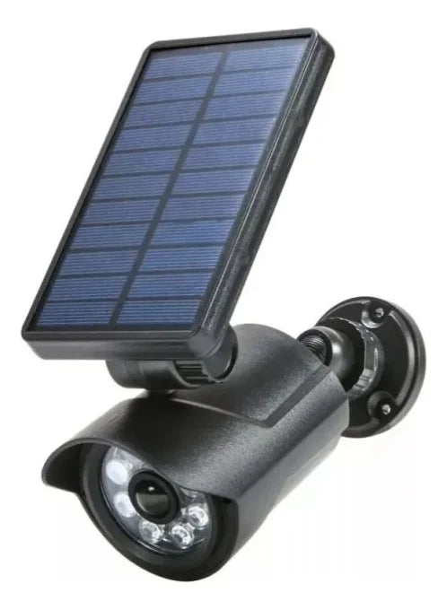 Camera/Lampa Solară Supraveghere Falsa, Realista,300lm, Senzor PIR, IP65, LED Roșu, Negru