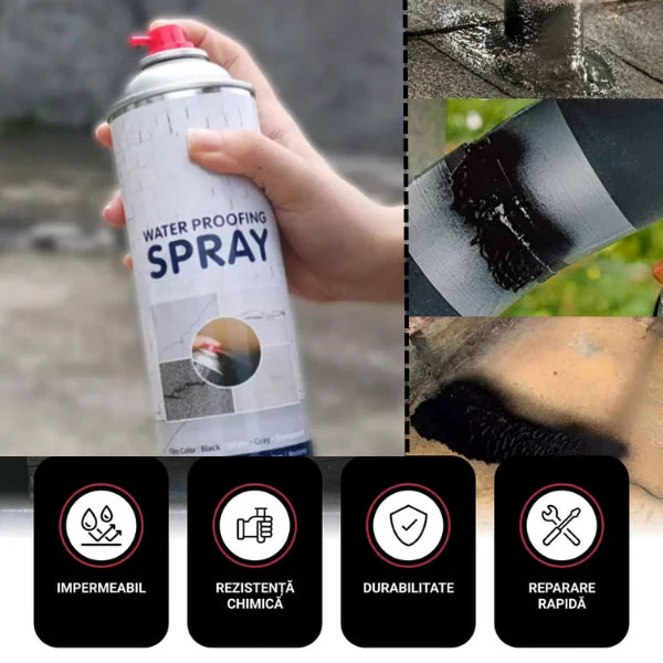 1+1 GRATIS Spray De Etansare 750ml, Impermeabil, Hidroizolatie, Protectie De Lunga Durata Anti Apa, Uscare Rapida, Multisuprafe, Ciment, Gresie, Metal, Burlane