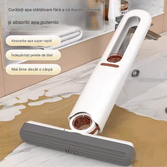 Mop de Mana Portabil 25cm, Cu Sistem de Stoarcere Curatare Manuala