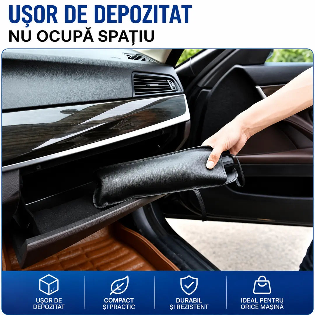 OFERTĂ: Parasolar Auto Tip Umbrelă + Prosop Ultra‑Absorbant CADOU 🎁