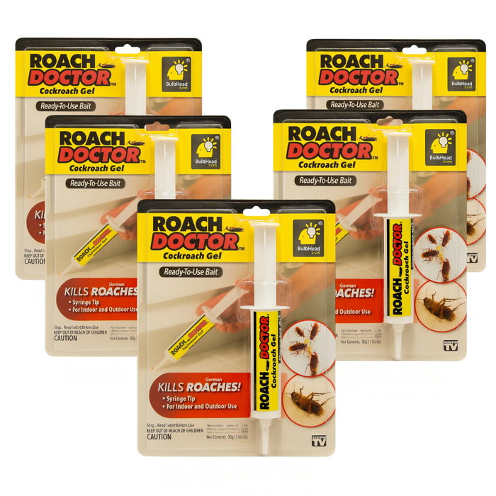 Pachet 5 Insecticid 30g Gel tip Model Siringa cu Aplicator Impotriva Gandacilor, pentru Uz Exterior și Interior